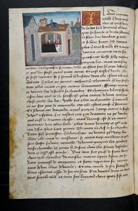 MS Hunter 252 097v Página de Cent Nouvelles Nouvelles, c.1461-62 de French School
