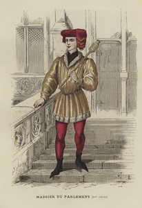 Portador de maza del Parlamento de París, siglo XIV de French School