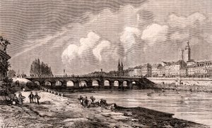 Macon - Borgoña-Franco Condado - grabado en “La France illustree: geografía, historia, administración estadística” de V.A. Malt-Brown. 1884 de French School