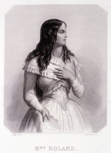 Madame Roland (o Roland de la plataière, Jeanne Marie o Monon Philipon), política francesa (1754-1793) - grabado de French School