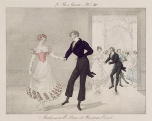 Mademoiselle Busc y Monsieur Corset, lámina 111 de Le Bon Genre, c.1810