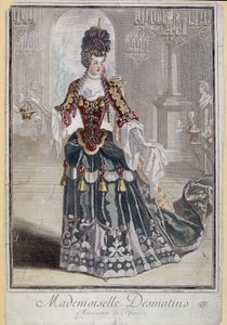 Mademoiselle Desmatins, músico (cantante) de la Ópera - grabado de French School
