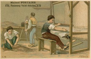 Tarjeta comercial de Maison Fontaine, tejido de French School