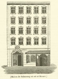 Casa de Salzburgo donde nació Mozart (grabado) de French School