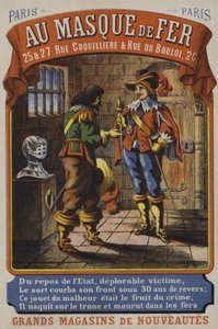 El Hombre de la Máscara de Hierro, Anuncio de Au Masque de Fer, París de French School