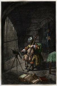 El Hombre de la Máscara de Hierro, tocando el violonchelo en prisión - L