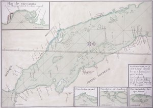 Mapa manuscrito de la porción sur del Mar Rojo desde el Cuerno de África y Yemen hasta Jiddah, c.1740 de French School