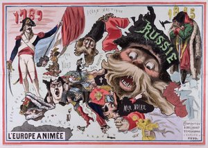 Mapa de Europa Animada 1870 de French School