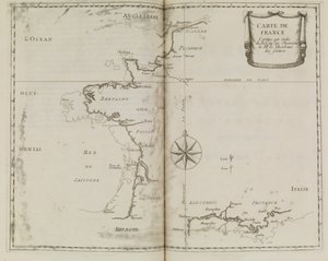 Mapa de Francia, c.1693 (impresión) de French School