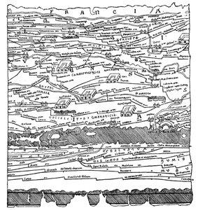 Mapa de la Galia - fragmento de French School