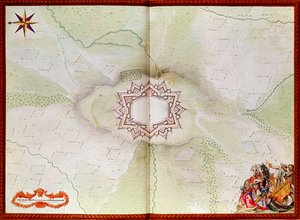 Mapa de Phalsbourg, del Atlas de Luis XIV de French School