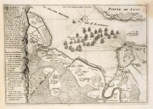 Mapa del Sitio de Quebec por la Flota Británica, 1670