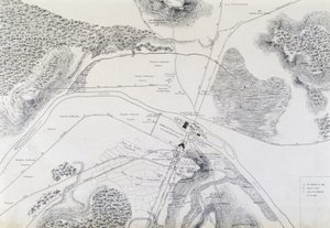 Mapa de la ciudad de Lutecia (Lutetia Parisorium hoy París) y sus alrededores hecho en 1882 de French School