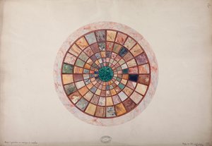 Mosaico de mármol en la parte superior del pedestal hecho para la Princesa Elisa, c.1900-20 de French School