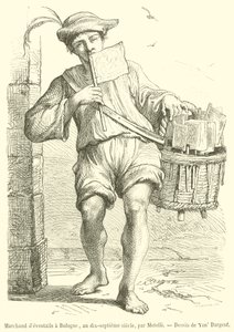Vendedor de abanicos en Bolonia, en el siglo XVII de French School