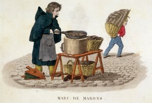Vendedor de castañas - grabado