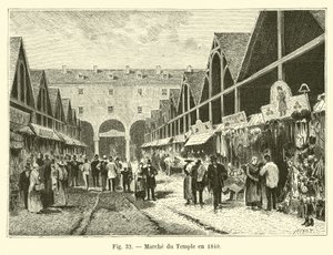 Mercado del Temple en 1840 de French School