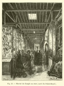 Mercado del Temple en 1840, plaza del Palais-Royal de French School