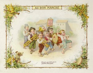 Banda de niños marchando de French School