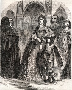 María de Médicis (1573-1642), reina de Francia y regente del reino con su hijo Luis XIII yendo a Notre-Dame de París - en “Historia de Francia” de L.-P. Anquetil de French School