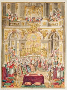 Matrimonio del Delfín de Francia (futuro Luis XVI) con la Archiduquesa María Antonieta en la capilla de Versalles el 16 de mayo de 1770 de French School