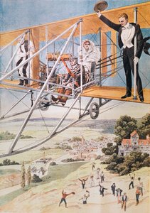 Matrimonio en un avión, ilustración de Le Petit Journal 1911 de French School