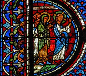 La ventana de María Magdalena: María, Marta y Jesús van a la tumba de Lázaro de French School