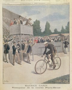 Maurice Garin (1871-1957) campeón de la carrera París-Brest, de Le Petit Journal, 1 de septiembre de 1901 de French School