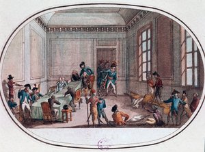 Maximilien de Robespierre herido en la antesala del Comité de Salvación Pública
