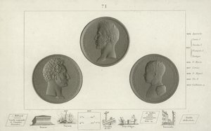 Medallones de Carlos X de Francia y su hijo Luis Antonio, Duque de Angulema y su nieto Enrique Duque de Burdeos de French School