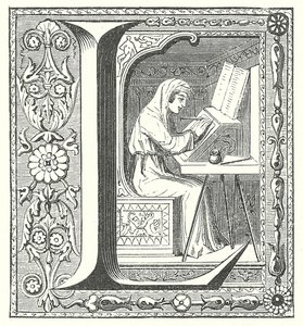 Escriba medieval trabajando