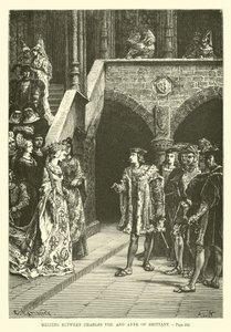 Encuentro entre Carlos VIII y Ana de Bretaña de French School