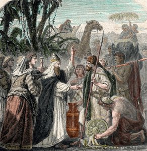 Encuentro de Abraham y Melquisedec (grabado) de French School