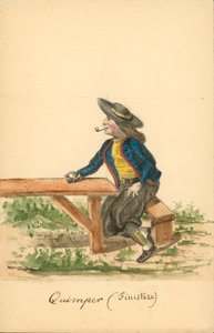 Traje masculino de Quimper, Finisterre (litografía en color)