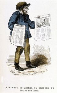 Comerciante de crímenes o pregonero de periódicos de French School