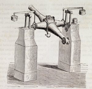 Reloj meridiano del Observatorio de París - en “Las maravillas de la ciencia” por Figuier de French School