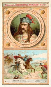Meroveo, rey de los francos salios, y la invasión de los hunos, 451 de French School