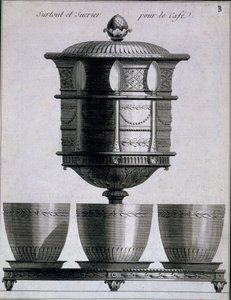 Orfebrería: juego de café con cucharas y azucarero, 1780-96 de French School