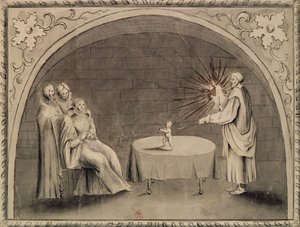 Michel de Nostradame (1503-66) y Catalina de Médici (1519-89) 1559 de French School