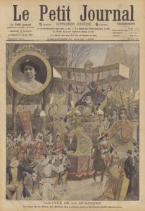 Procesión de Cuaresma en París (litografía en color) de French School