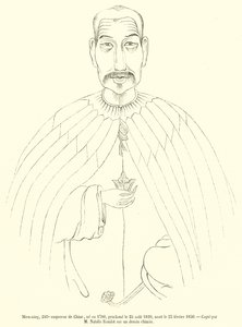 Mien-ning, 241º emperador de China, nacido en 1780, proclamado el 25 de agosto de 1820, muerto el 25 de febrero de 1850 de French School