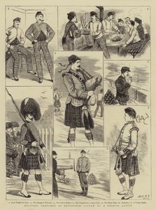 Bocetos militares en el Castillo de Edimburgo de French School
