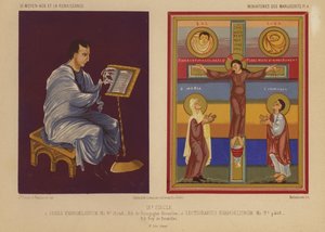 Miniaturas de manuscritos iluminados del siglo IX (chromolitho)