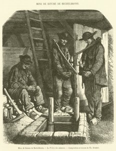 Mina de betún de Bechelbronn, La oración de los mineros de French School
