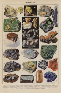 Minerales (litografía en color) de French School