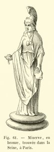 Minerve, en bronce, encontrado en el Sena, París (grabado)