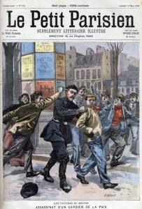 Hecho misceláneo: Asesinato de un pacificador en París, rue Vergniaud en 1900 - en "Le petit Parisien" de French School