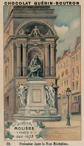 Molière, Poeta, 1622-1673, Fuente en la Calle Richelieu de French School