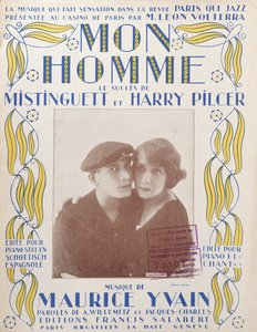 Mon Homme, portada de la partitura de la canción de Mistinguett y Harry Pilcer, 1920 de French School