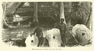 Monedas de piedra de la isla de Yap de French School